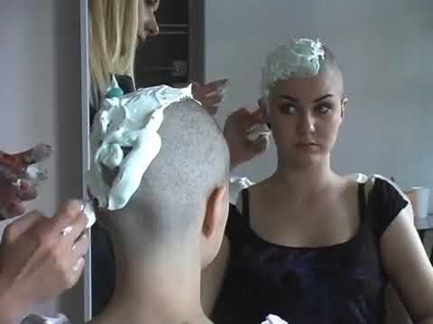 woman headshave to perfect bald