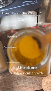 Turmeric ginger Kola nut tea ..It’s loaded! Anti-inflammatory aids and digestion assist with weight loss, cardiovascular health, liver, cleanse pain relief it goes on and on.#thickofit #womt | Working On My Thickness