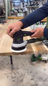 Watch as we sand a countertop with the ETS 150 sander. 🪵 Learn more here: https://bit.ly/3QpWWhG | Festool