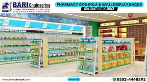 Pharmacy Display Racks | Pharmacy Racks | Medical Store Racks | Medicine Store Racks | Medicine Display Racks | Pharmacy Gondola Shelving | Medicine Racks | Wall Display Racks | Pharmacy Counter | Display Racks | Store Racks | Mart Racks | Gondola Racks | Wall Racks | Hanging Display Racks | Double Side Racks | Double Side Gondola Racks Bari Engineering | Bari Industries | Racks Manufacturer | Bari Steel Racks | Bari Steel Racks Manufacturer | Steel Racks Manufacturer | Pakistan No.1 Racks Manuf