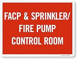 SmartSign "FACP & Sprinkler/Fire Pump Control Room" Sign | 18" x 24" Aluminum