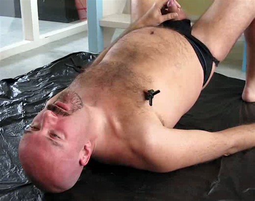 Top guy urinates and defecates on his toilet bottom