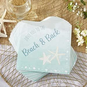 Kate Aspen Beach Themed Wedding Napkins, Thick Decorative Dinner Napkins, Luncheon Serveware, Perfect for Wedding Reception Or Bridal Shower, Turquoise, 1 Count (Pack of 30)