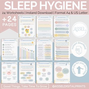 Sleep Hygiene Worksheets,cbt Worksheets, Insomnia Worksheets , Sleep Journal, Sleep Habits, Sleep Cycle, Dreams Journal, Therapy Worksheets - Etsy
