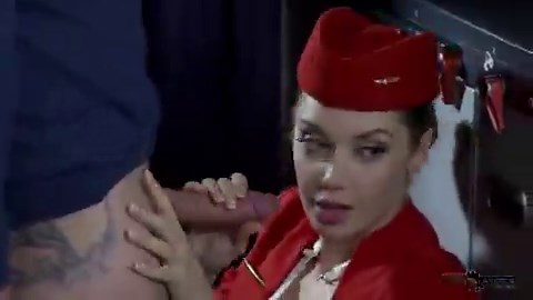 Dorcel Airline Indecent Flight Attendants : A Caring Stewardess - Elena Koshka cares for the sake of the passengers and also for her partner's. She lets herself go on the plane for a hot moment during which she will satisfy her colleague.