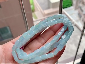 31 reactions | Myanmar grade A jadeite necklace price:288usd 订货的抓紧了，还有两天就放假了‼️‼️，C13，冰蓝桶珠项链，颜色漂亮，种水好，底妆细腻，76颗，尺寸：7.1-5.3-3.5mm | Myanmar jadeite jade pendant | Facebook
