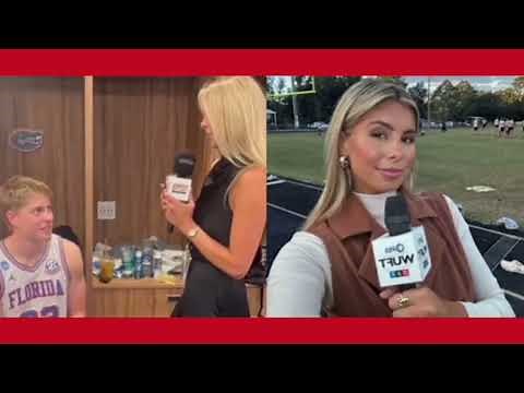 Bennett Andersen "falling in love" during Locker Room interview with ESPN reporter Talia Baia