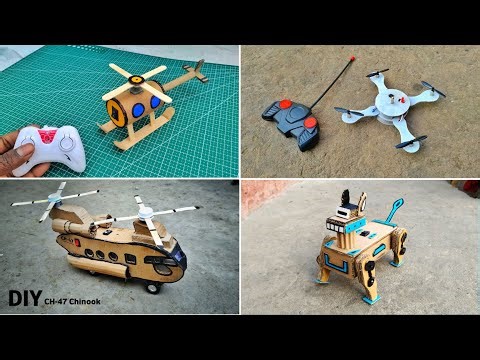 4 Amazing DIY TOYS | RC Drone - Quadcopter Helicopter | Self-Moving Robotic Dog Cardboard DIY
