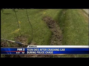 Romulus teen dies after crashing car during police chase