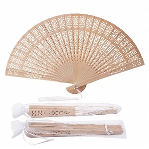 [Hot Item] 20.5 Cm Folding Fan Wedding Gifts Spanish Plain Wood Hand Fan