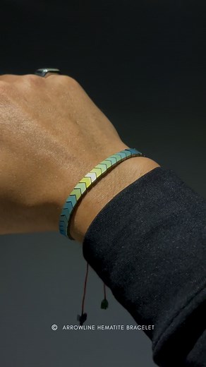 Arrowline Hematite Bracelet (Unisex) Price : 499 Taka - Premium natural hematite stones -Adjustable fit: 14–28cm (5.5–11in) a bold chevron pattern, designed to catch light with a sleek, understated shimmer. | Cresol Bangladesh