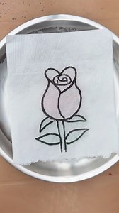 Rose 🌹 Flower Drawing With Tissue Paper | AP Drawing