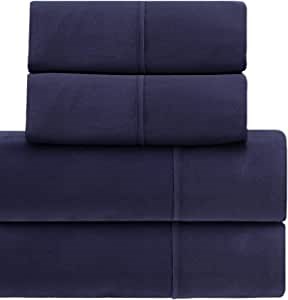 MEA Cama Full Size Sheets Set - Super Soft Brushed Microfiber 4 Piece Full Size Sheet Set - Luxury Style - Fade and Shrinkage Resistant –Deep Pockets - Hotel and Residential Use (Navy, Full)