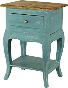Antique Revival Le Bureau Table with Secret Drawer, Blue