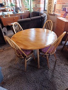 Ercol Oval Drop Leaf Dining Table | Blond Elm & Beech | Model 125 - Etsy UK