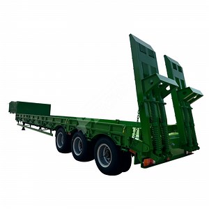 [Hot Item] Good Condition 6 Axles Hydraulic Ladder Gooseneck Low Bed 60-100 Tons Cargo Lowboy Semi Trailer Truck Trailer
