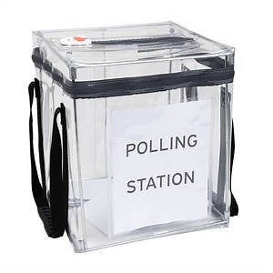 [Hot Item] Foldable Collapsible Clear PVC Waterproof Reusable Ballot Bag Box with Tamper Evident Lock for Voting Election Event