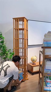 55 reactions |  "Can you believe this small bookcase holds 300 books?!"✨With just 0.13 sqm footprint, it offers 1500 cubic inches of storage and 360° rotation for easy access. Compact but unbelievably spacious! | Yowos | Facebook
