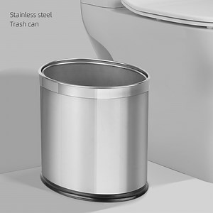 [Hot Item] Toilet Office Kitchen Garbage Can Dust Bin Dustbin Waste Bin Rubbish Bin Stainless Steel Trash Can