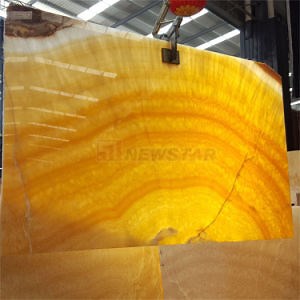 [Hot Item] Marble Slab Yellow Transparent Glass Reception Counter Top Lobby Big Wall Slab Backlit Onyx