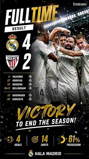🚨 REAL MADRID FINISH THEIR SEASON WITH A 4-2 WIN OVER ATHLETIC BILBAO 🤍✅ #TIDSFOOT