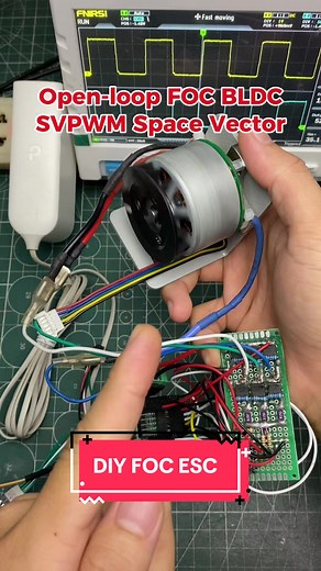 Open-loop FOC dùng SVPWM Space Vector Modulation với moto BLDC không chổi than. DIY FOC ESC #suvor #suvorkong #foc #bldc #esc