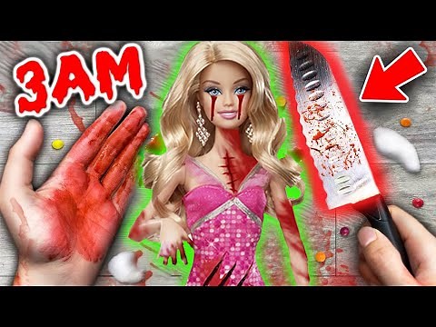 (SCARY) CUTTING OPEN HAUNTED BARBIE DOLL AT 3AM!! **WHAT'S INSIDE BARBIE MOVIE DOLL?**