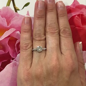 Vintage 1 Carat Diamond Ring - - - - Vintage Sparkle ✨!!! Brilliant cut diamond 1.22ct is se tenth 2 marquise brilliant cut diamonds .24ct total weight in platinum. Put a ring on it! More photos, pricing and full description available by tapping the shopping bag 💼 icon on your screen or online at www.cynthiafindlay.com with the product code 87929. Facebook: www.cynthiafindlay.com/antique-vintage-estate-engagement-rings/1-to-2-carat-diamond/vintage-diamond-ring-87929.html - Voted Best Jewellery 