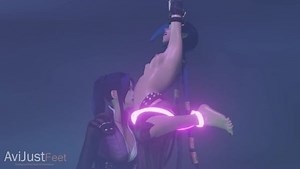 비밀의 Jinx 겨드랑이와 배를 간질이는 발