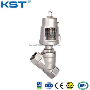 [Hot Item] Stainless Steel CF8 Pneumatic Actuator Sanitary Thread Angle Seat Valve