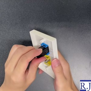 R.J. Enterprises®- RJ-EC-06 Ethernet Coax Wall Plate, Cat6 Black Coupler