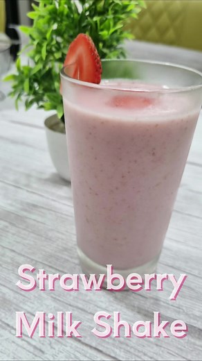 1.7K views | Strawberry Milk Shake #strawberry #milkshake #strawberrymilkshakerecipe #shake #drink | Gujarati Recipes | Facebook