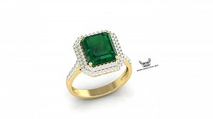 14k Yellow Gold Emerald Diamond Engagement Ring, Zambia Emerald - Etsy Canada