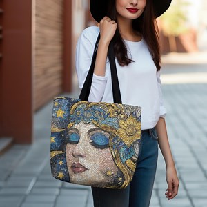 Mystical Astrology Stars Tote Bag, Celestial Goddess Art - Etsy