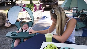 Go With Me Uplift Deluxe Portable High Chair with Canopy - Blue Wave (Unisex)