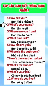 1.2K views · 109 reactions | TOP CÂU GIAO TIẾP TRONG TIẾNG ANH THÔNG...