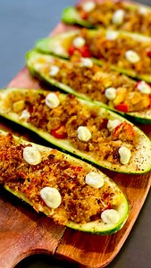 30K views · 17 reactions | These stuffed zucchini boats taste like...