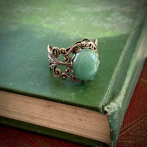 Aventurine Filigree Ring Adjustable Size - Etsy