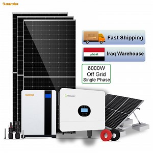 [Hot Item] Sunroko Complete All-in-One Solar Panel System 5kw 6kw 8kw 10kw off Grid Solar System Kit Iraq Stocks