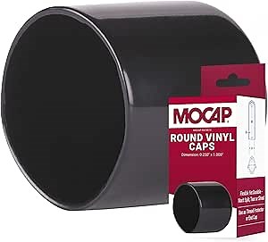 Round Vinyl Caps - 0.218" x 0.500" Round Vinyl Cap (RVC9012) Material: Black MOCAP RVCC9012-5 (qty106)