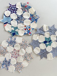 Vintage Hand-stitched Quilt Blocks: 7 Stars Pattern, Set of 3 - Etsy