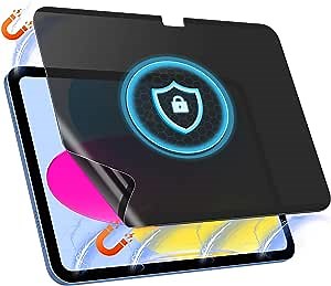MoKo Magnetic Privacy Screen Protector for iPad 10th Generation 10.9 Inch 2022, Removable & Reusable Anti-spy PET Screen Protector Film for New iPad 2022 10th Generation 10.9 Inch, Matte