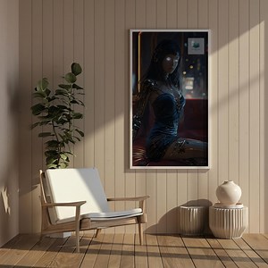 Sophisticated Android in Cyberpunk Bar Wall Art – Futuristic Neon Sci-fi Digital Download - Etsy UK