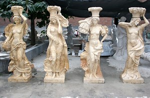[Hot Item] Beauty Lady of Indoor Stone Square Marble Columns Garden Decoration Natural Stone Pillars (SYMC-026)