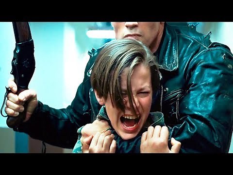 TERMINATOR 2 3D "T800 VS T1000" (2017) 4K Scene, T2 Hallway Movie Clip HD