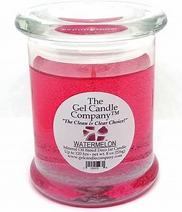 Sweet and Gentle Watermelon Scented Gel Candle Deco Jar Mineral Oil Based up to 120 Hours by The Gel Candle Company™