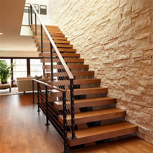 [Hot Item] Modern Staircase Design Steel Mono Stringer Wooden Stair