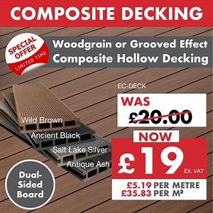 Looking for decking? Explore our exclusive web offer on Eurocell Composite Hollow Decking. ✅ Durable, low-maintenance choice for lasting results ✅ Easy and fast installation without hassle The online offer is counting down - don't miss out! Buy now https://bit.ly/3YTJYuI #Eurocell #DeckingDeals #Decking #CompositeDecking #TradeDeals #webexclusive | Eurocell | Facebook