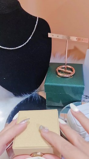Stunning Jewelry Showcase with Glittery Nails