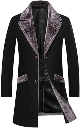 Amazon.com: Invierno Casual Gabardina Hombres Chaqueta De Lana De Negocio Grueso Cálido Abrigo De Lana De Gran Tamaño, Negro - : Ropa, Zapatos y Joyería
